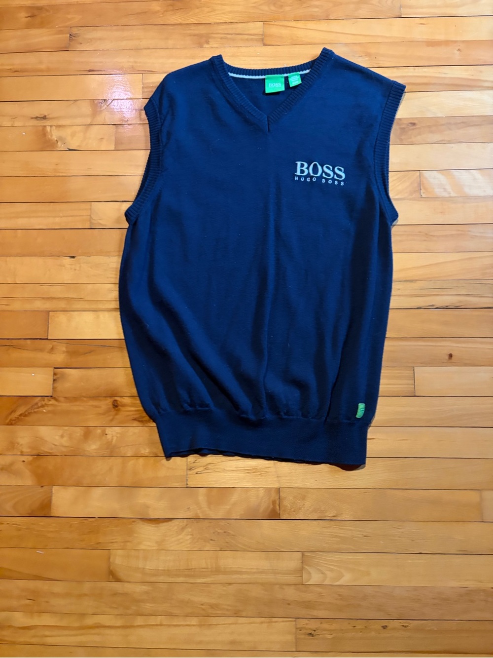 BOSS Navy Blue V-Neck Sweater Vest